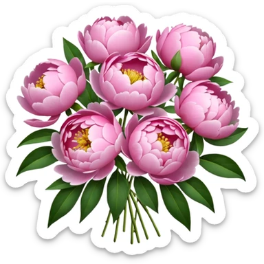 Peonies bouquet  sticker