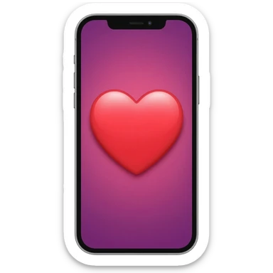 Red iphone   heart sticker