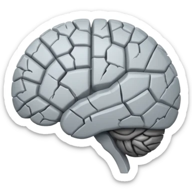 mixed up the heart broken emoji and brain emoji, create a broken brain (keeps the brain emoji color) sticker