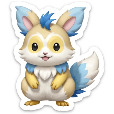 Watchog-Emolga-Pachirisu-Cacomistl-Fakemon-hybrid-creature (full body) sticker