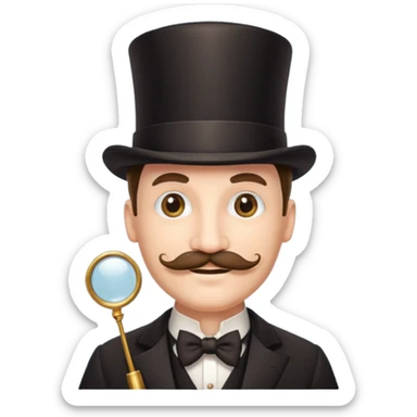 Fancy man with top hat and mustache and wearing monocle sticker