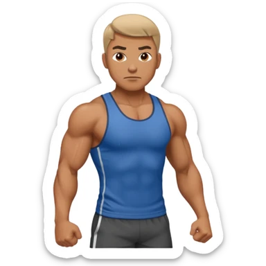 HOMBRE HACIENDO EJERCICIO SIN FONDO sticker