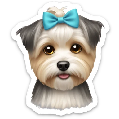 Morkie with a bow sticker