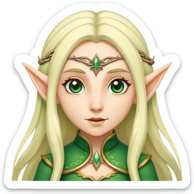 female elf with long hair and pointy ears sticker