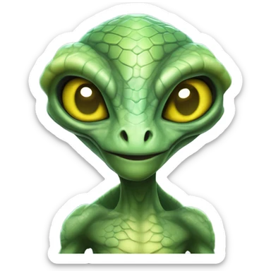 reptile alien visitor, sticker