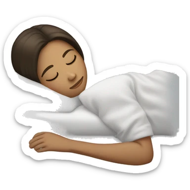 Brunette girl sleeping straigh hair sticker