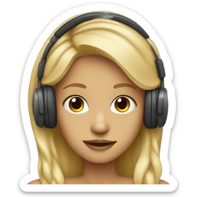 dark blondie wearing headphones  sticker