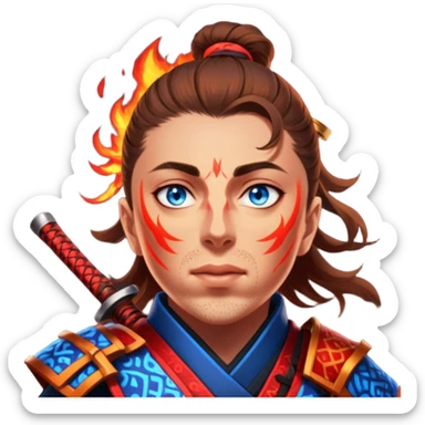 Fire-Wielding Samurai sticker