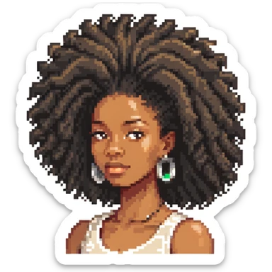 black woman with natural hair sticker