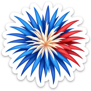 Firework red and blue and white  sticker