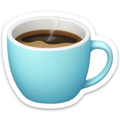 pastel blue coffee cup sticker