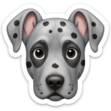 Gray Great Dane with black spots  sticker