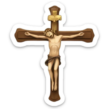 christian deer crucifix sticker