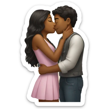 Smart boy kissing beautiful girl sticker