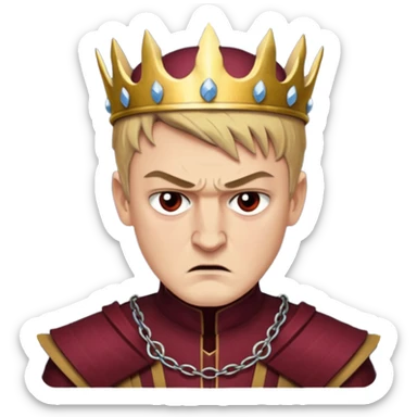 Joffrey Baratheon angry  from Games of throne character face only younger sticker