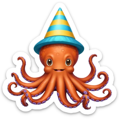 Make an octopus celebrating sticker