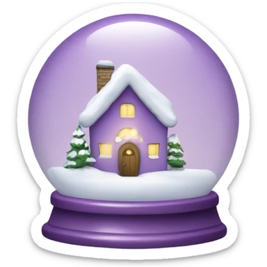 Christmas snowglobe light purple sticker