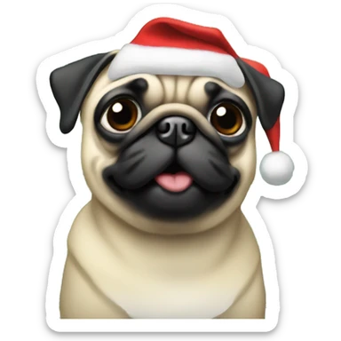 Christmas pug sticker
