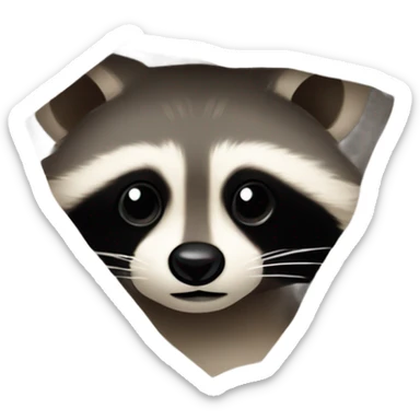raccoon under a white blanket sticker
