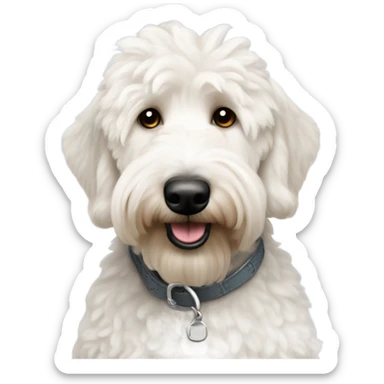 White Goldendoodle with mowhawk  sticker