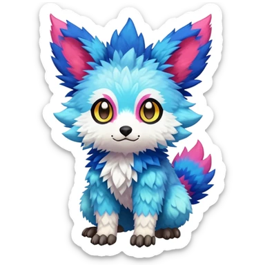  Colorful Kawaii Trico FurSona Fakemon Full Body sticker