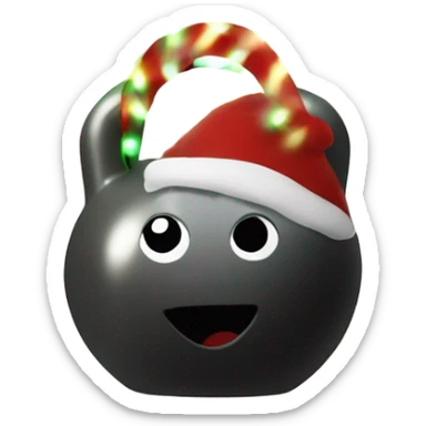 Christmas kettlebell with lights around kettlebell sticker