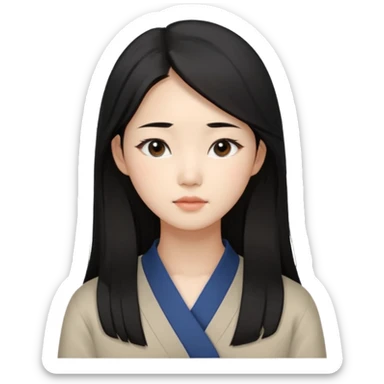 Korean woman, East Asian features, female human avatar,
soft thoughtful expression, calm mood, sensitive personality,
natural black hair, simple hairstyle,
neutral face, minimal makeup,long hair,
professional, clean, minimal style,
no cartoon, no fantasy, no costume sticker