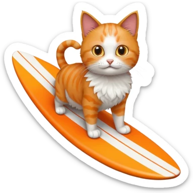 cat surfing sticker