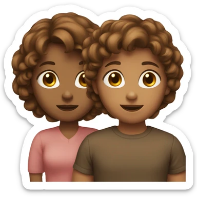brown haired besties sticker