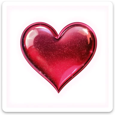 goth heart emoji, cute and shiny, with a gradient effect, no background sticker