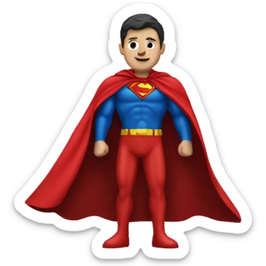 Red cape with superman logo sticker