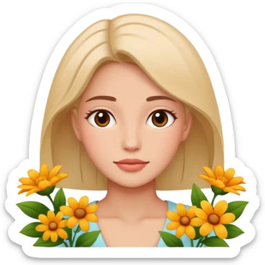 Women with flowers all around  sticker