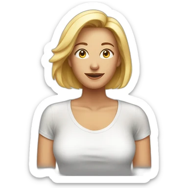 mature female semi wearing transparent t-shirt sticker