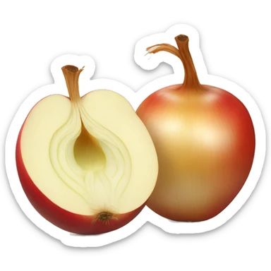 Apple and onion sticker