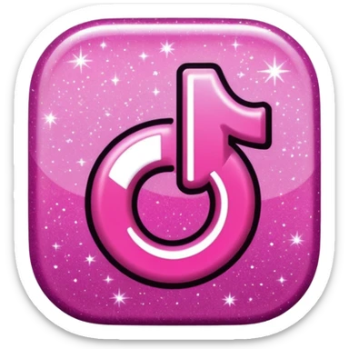 glitter pink logo TikTok sticker