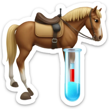 Test tube with legs on a horse sticker