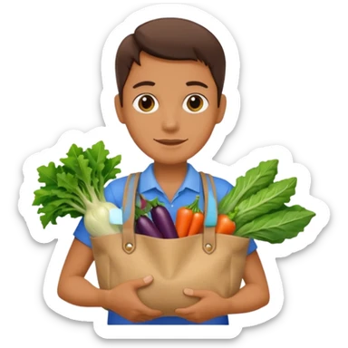 hours holding vegetables bag sticker