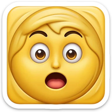 emoji with swirling eyes, open mouth, anxious and overwhelmed, classic emoji style sticker