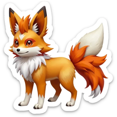 Lycanroc-Eevee-Fennekin-Fakémon-hybrid-creature (full body)  sticker