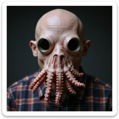 realistic photorealistic squid game front man mask sticker