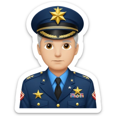 An American general in full uniform sticker
