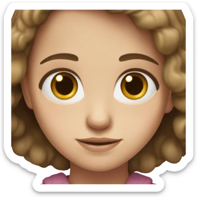 girl with brown hair, hazel eyes and fair skin sticker
