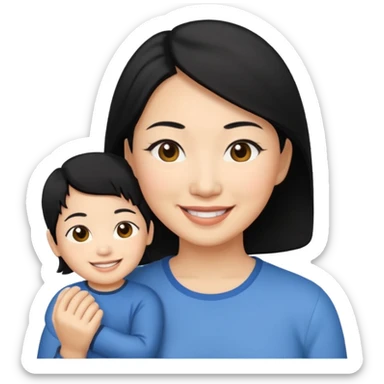 asian mother face only sticker