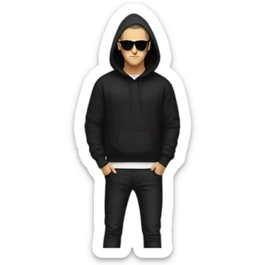 DJ Snake serious attitude wearing a black hoodie showing a finger sticker