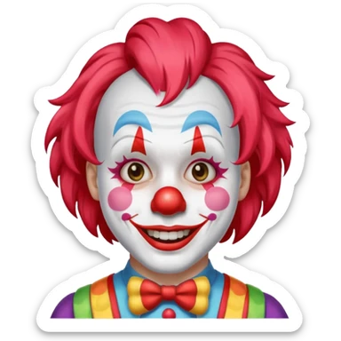 Clown WITH WHITE STROKE sticker