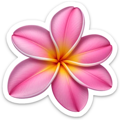 pink plumeria flower sticker