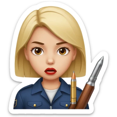 Girl with a bullet in her mouth sticker