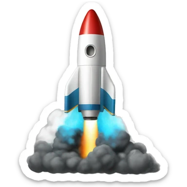 a rocket launch but the smoke is a sparkles sticker