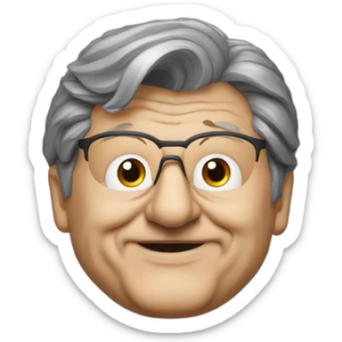 jean luc mélanchon avec un nez rouge de clown sticker