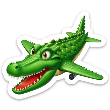 Crocodile in airplane￼ sticker